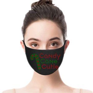 Christmas Candy Cane Cutie Rhinestone Mask